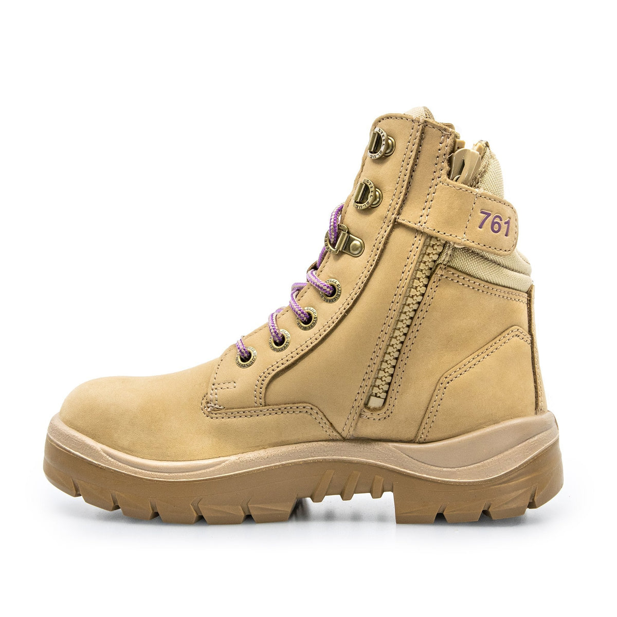 STEEL BLUE WOMENS SAND SOUTHERN CROSS ZIP SIDE SAFETY WORK BOOTS 522761 - BAD WORKWEAR