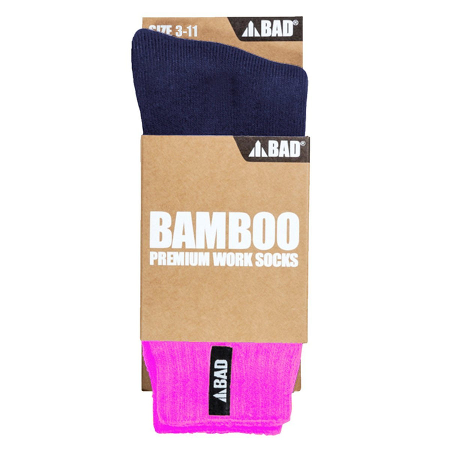 BAD BAMBOO WOMEN'S PINK WORK SOCKS - BAD WORKWEAR