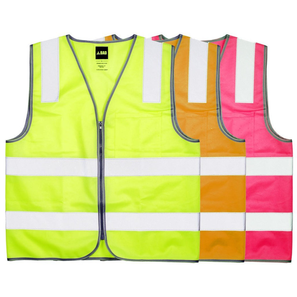 BAD® HI-VIS DAY/NIGHT ZIP SAFETY VEST - BAD WORKWEAR