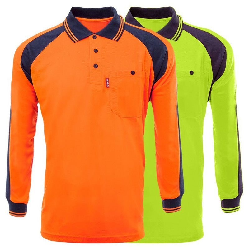 BAD® HI-VIS L/S POLO SHIRT - BAD WORKWEAR