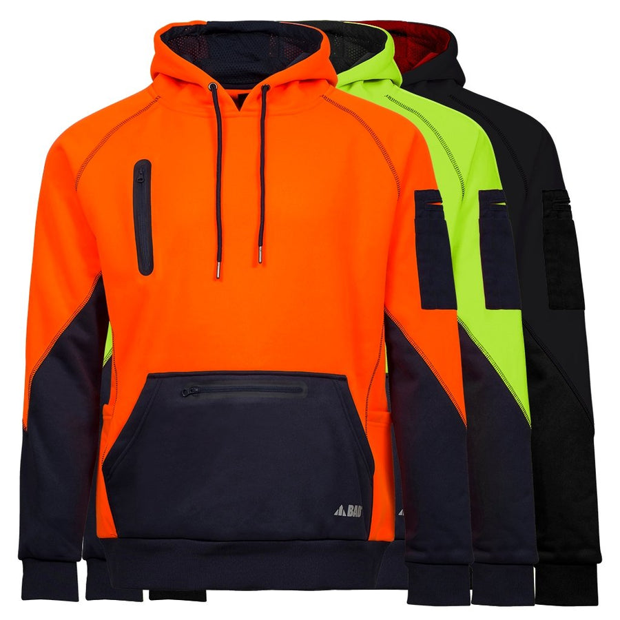 BAD® WATERPROOF RAIN-DEFEND™ HI-VIS FLEECE HOODIE - BAD WORKWEAR