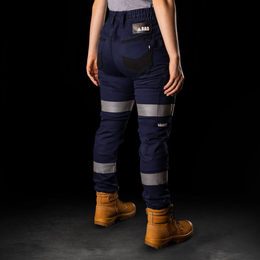 BAD WOMENS SAVIOUR™ CUFFED ELASTIC WAIST WORK PANTS WITH 3M TAPE - BAD WORKWEAR