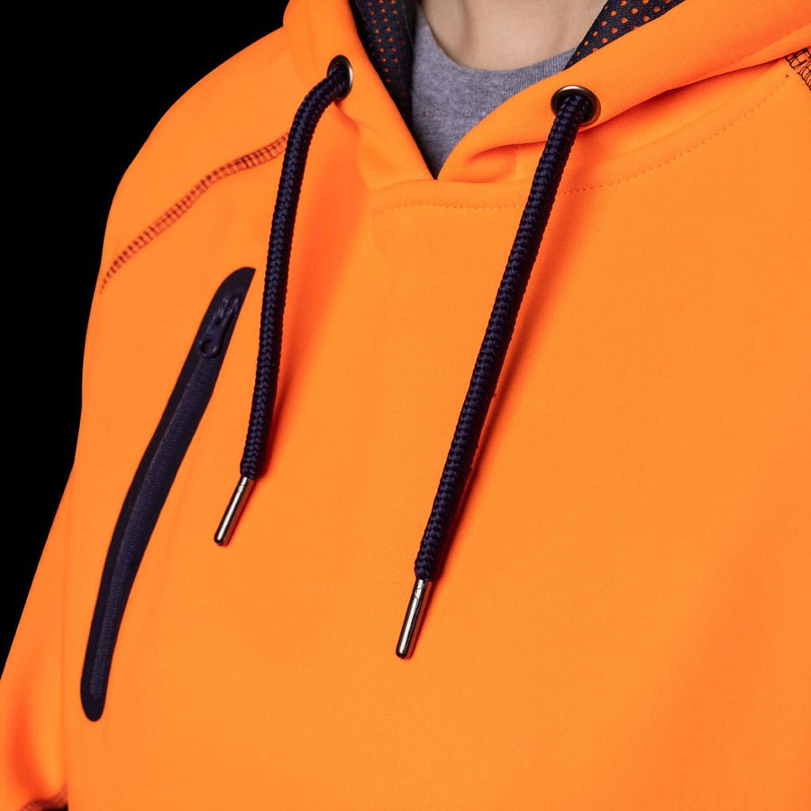 BAD WOMENS WATERPROOF RAIN-DEFEND™ HI-VIS FLEECE HOODIE - BAD WORKWEAR
