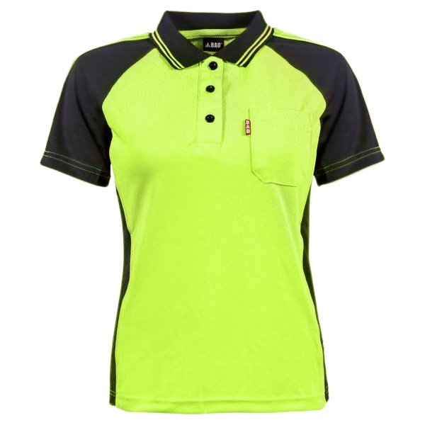 WOMEN'S YELLOW HI-VIS POLO SHIRT - BAD WORKWEAR